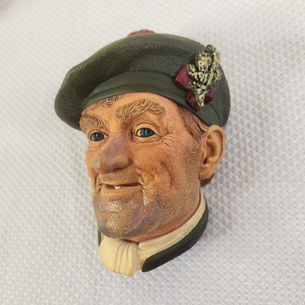 Vintage Bossons Jock Chalkware Head 1960's Congleton England - Picture 3 of 7